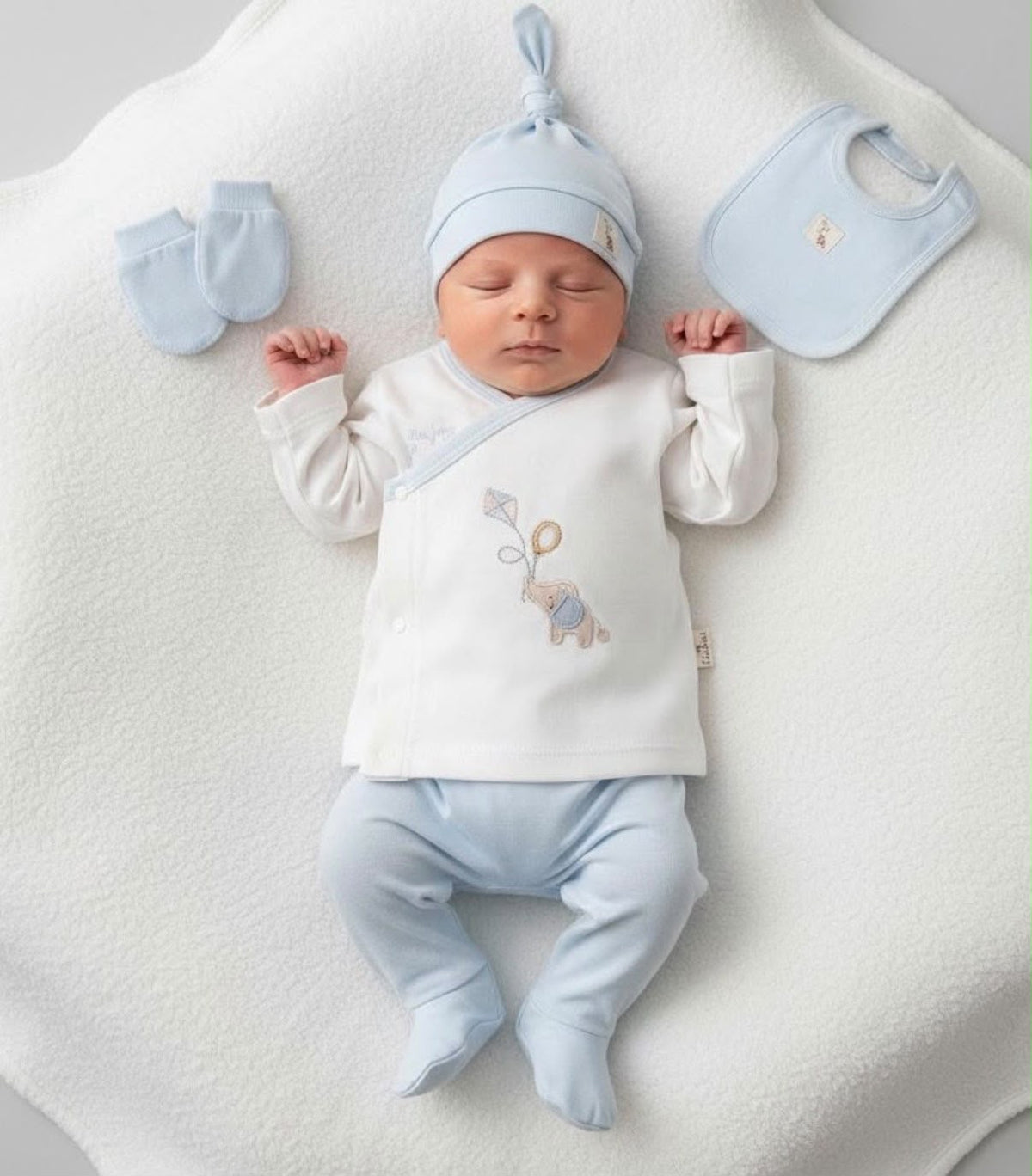 Clothing Boys Elephant Print Five Piece Set 0-3 months