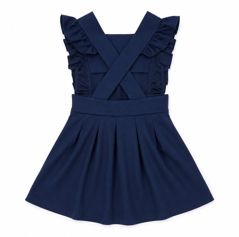 Girls School Uniform Ruffled Bow Pinafore 3/4-11/12 JK