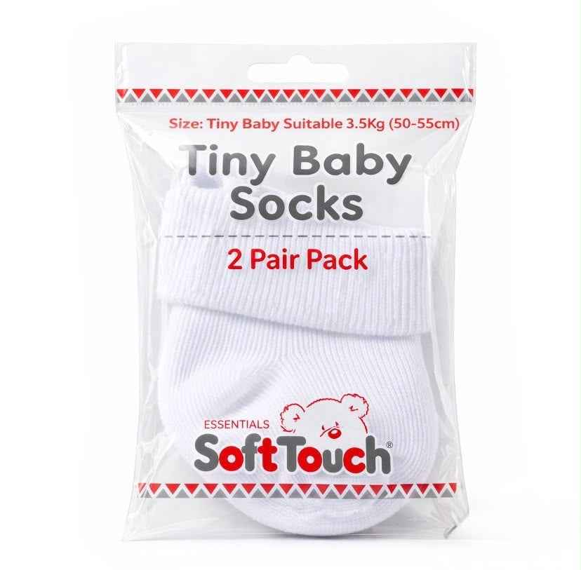 Accessories Tiny Baby 2 Piece Socks White Premature