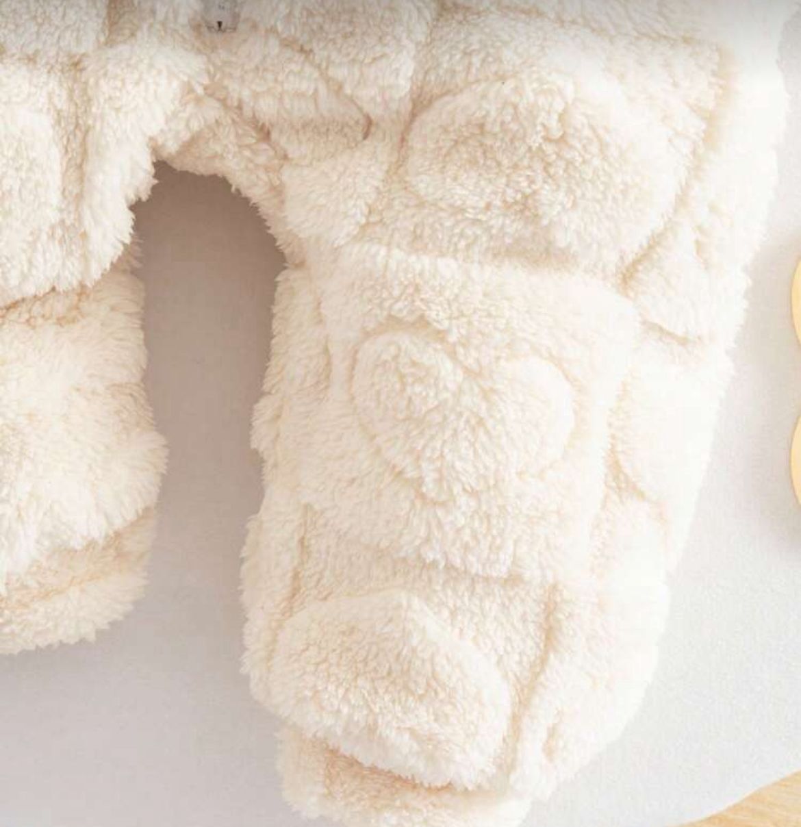 Neutral Snowsuit Love Heart Design Beige