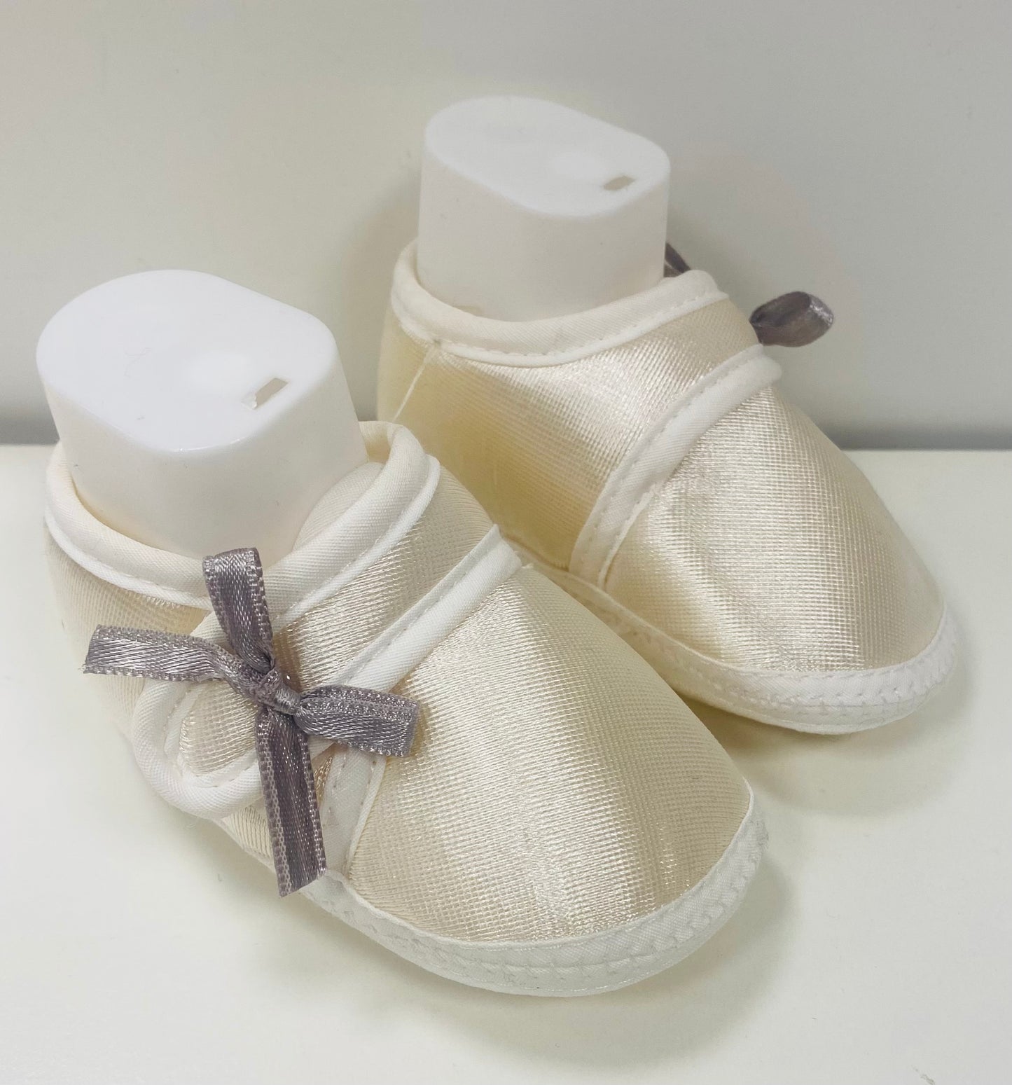 Ivory Grey / Blue Botties W/ Bow