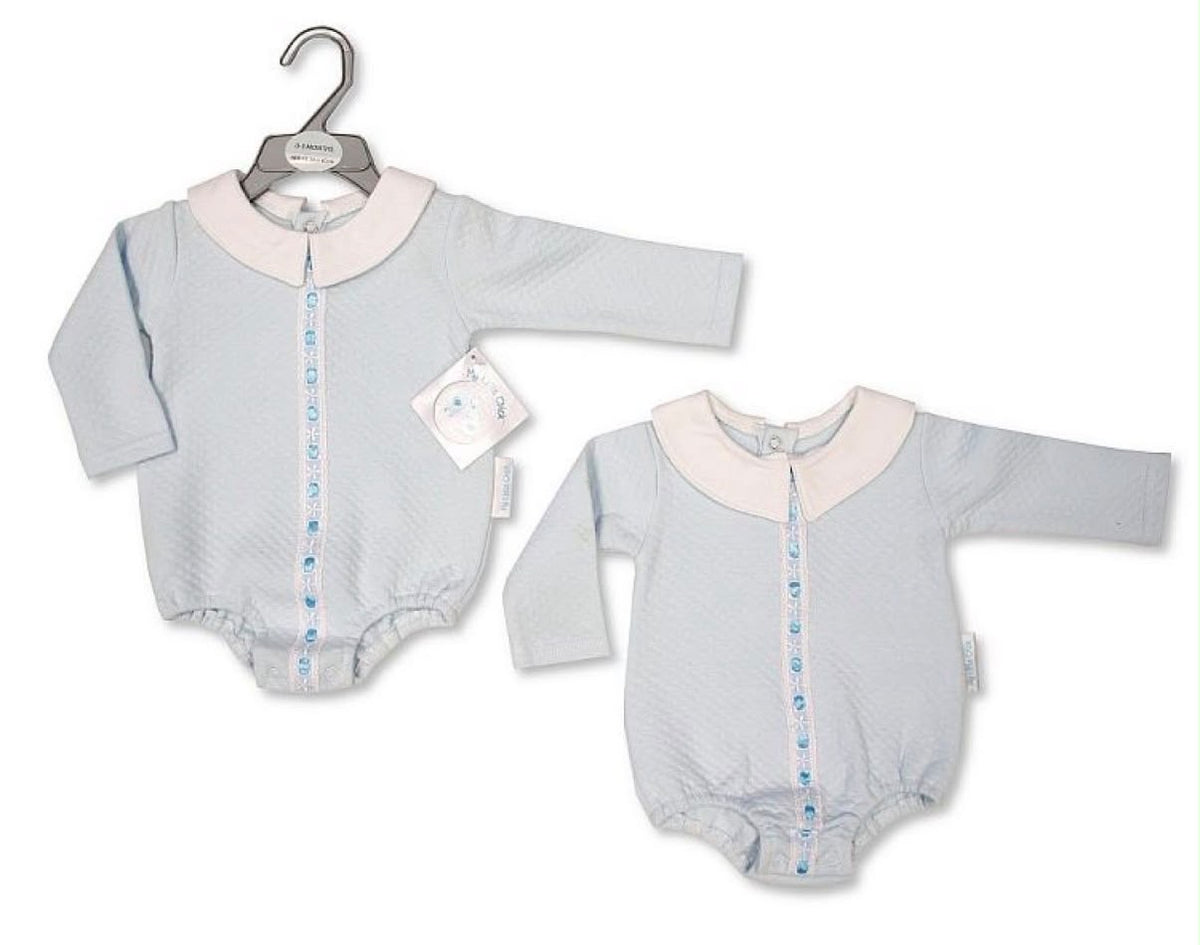 Clothing Boys Lace Romper Blue Newborn-3/6 months