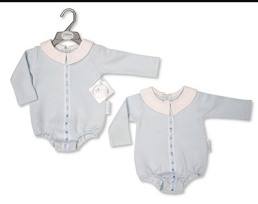 Boys Blue Lace Romper