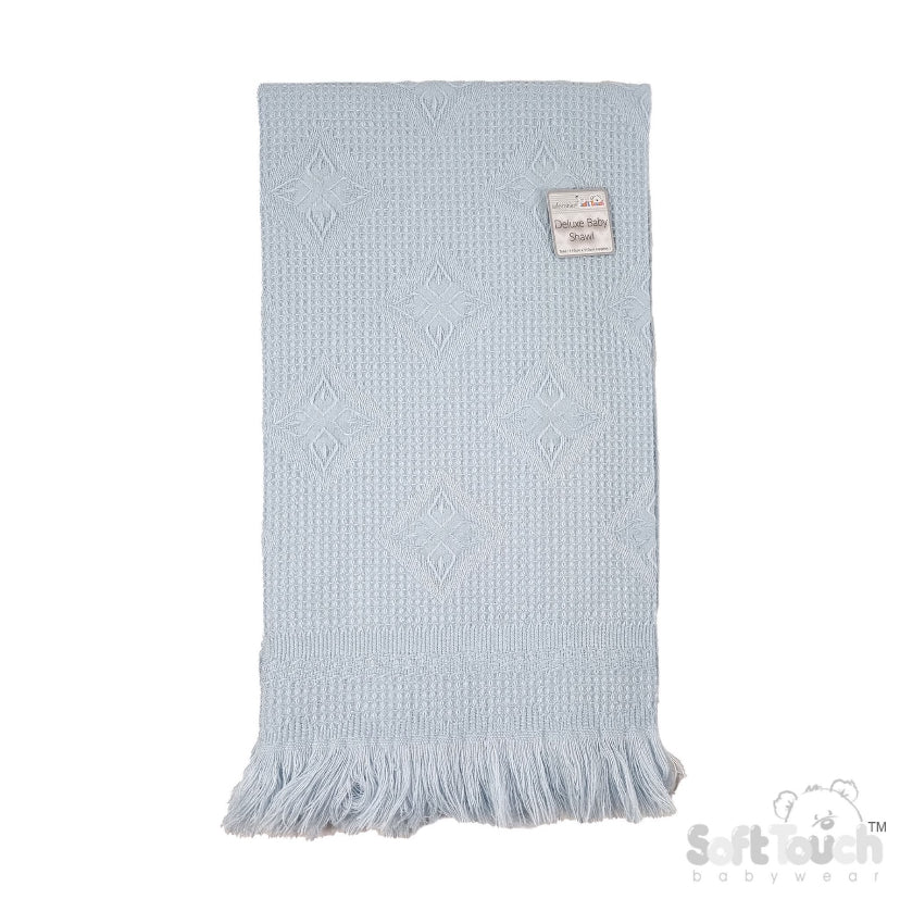 Baby Star Shawl Blue/White/Pink One Size