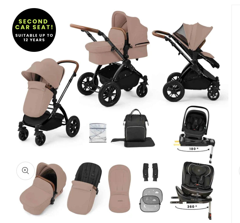 Ickle Bubba-STOMP LUXE 13 PIECE TRAVEL BUNDLE WITH NIMBUS I-SIZE 180 SPIN AND RADIAL I-SIZE PLUS 360 SPIN CAR SEATS & ISOFIX BASE