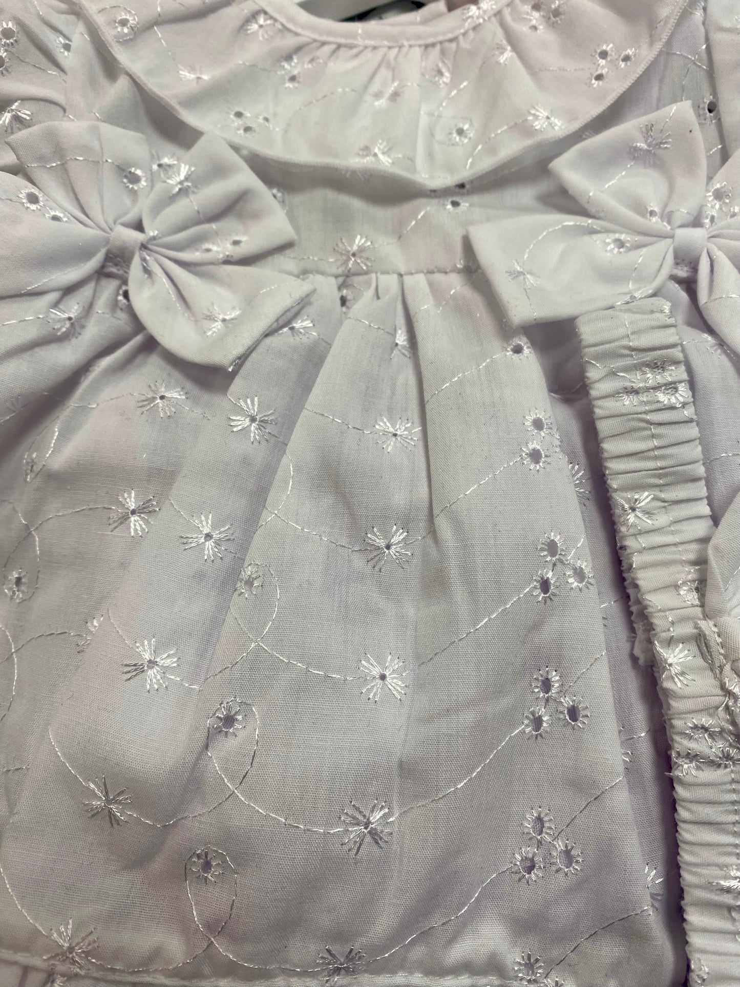 Girl clothing broderie anglaise dress set