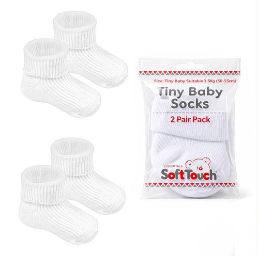 Accessories Tiny Baby 2 Piece Socks White Premature