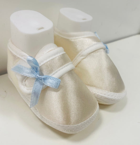 Ivory Grey / Blue Botties W/ Bow