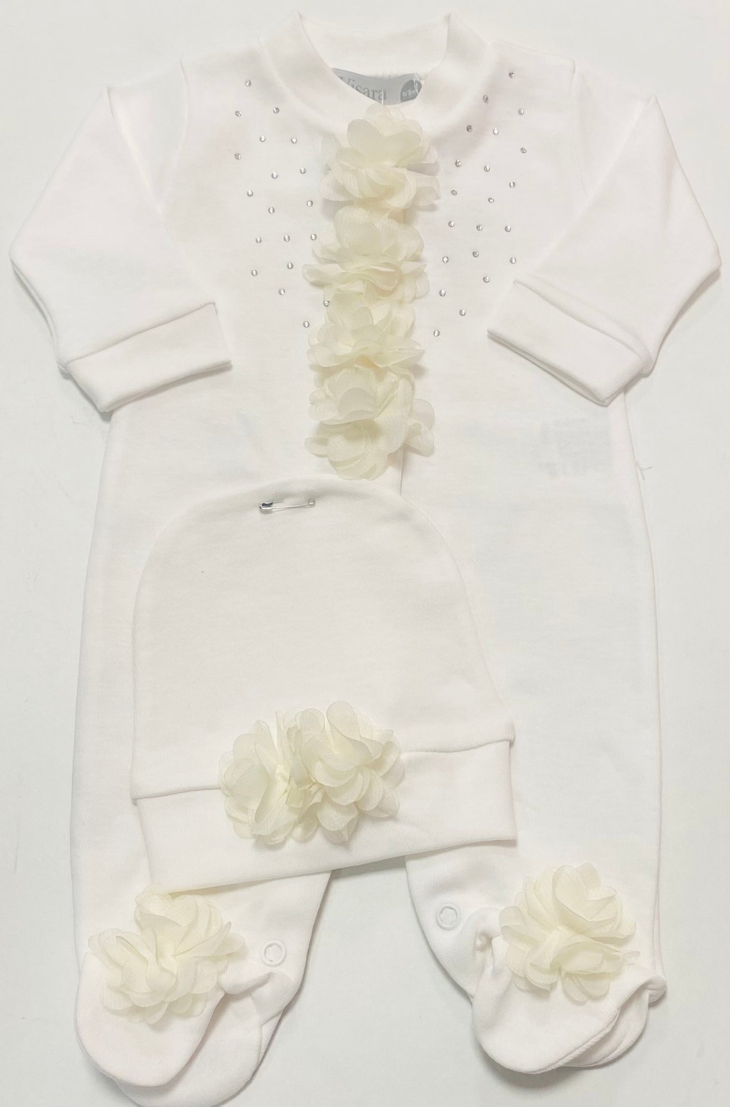 Girls Ruffle Diamonte All In One W/ Hat