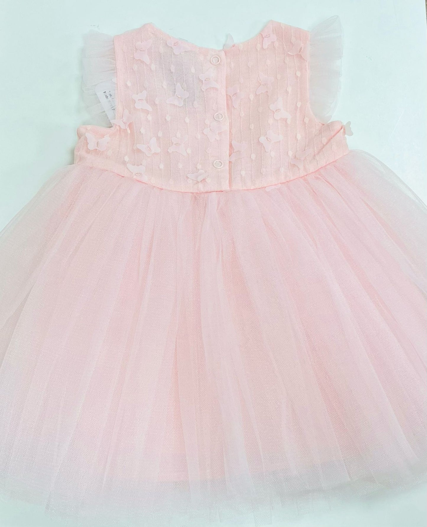 Girls Pink Frill Dress W/ Bow