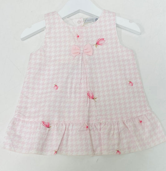Girls Floral Print Bow Dress