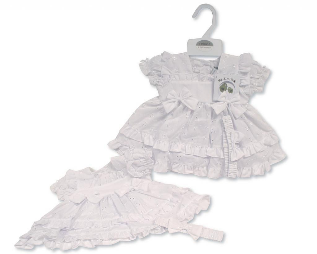 Girl clothing broderie anglaise dress set