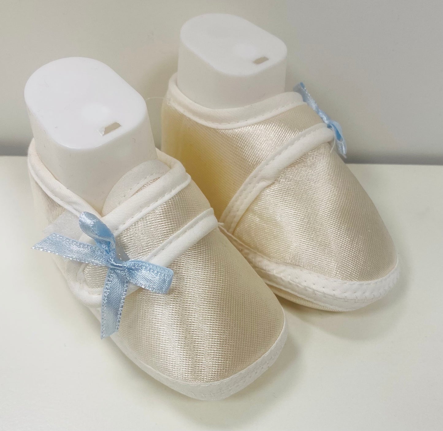 Ivory Grey / Blue Botties W/ Bow