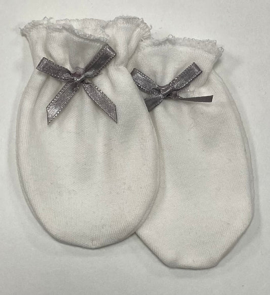Grey Bow Mittens