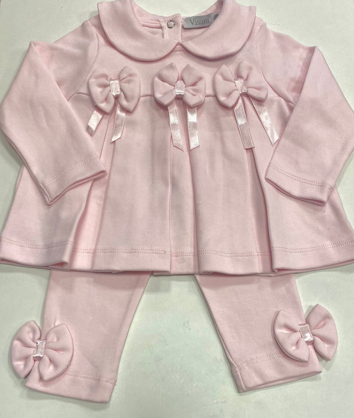 Girls Pink Bow Dress & Leggings