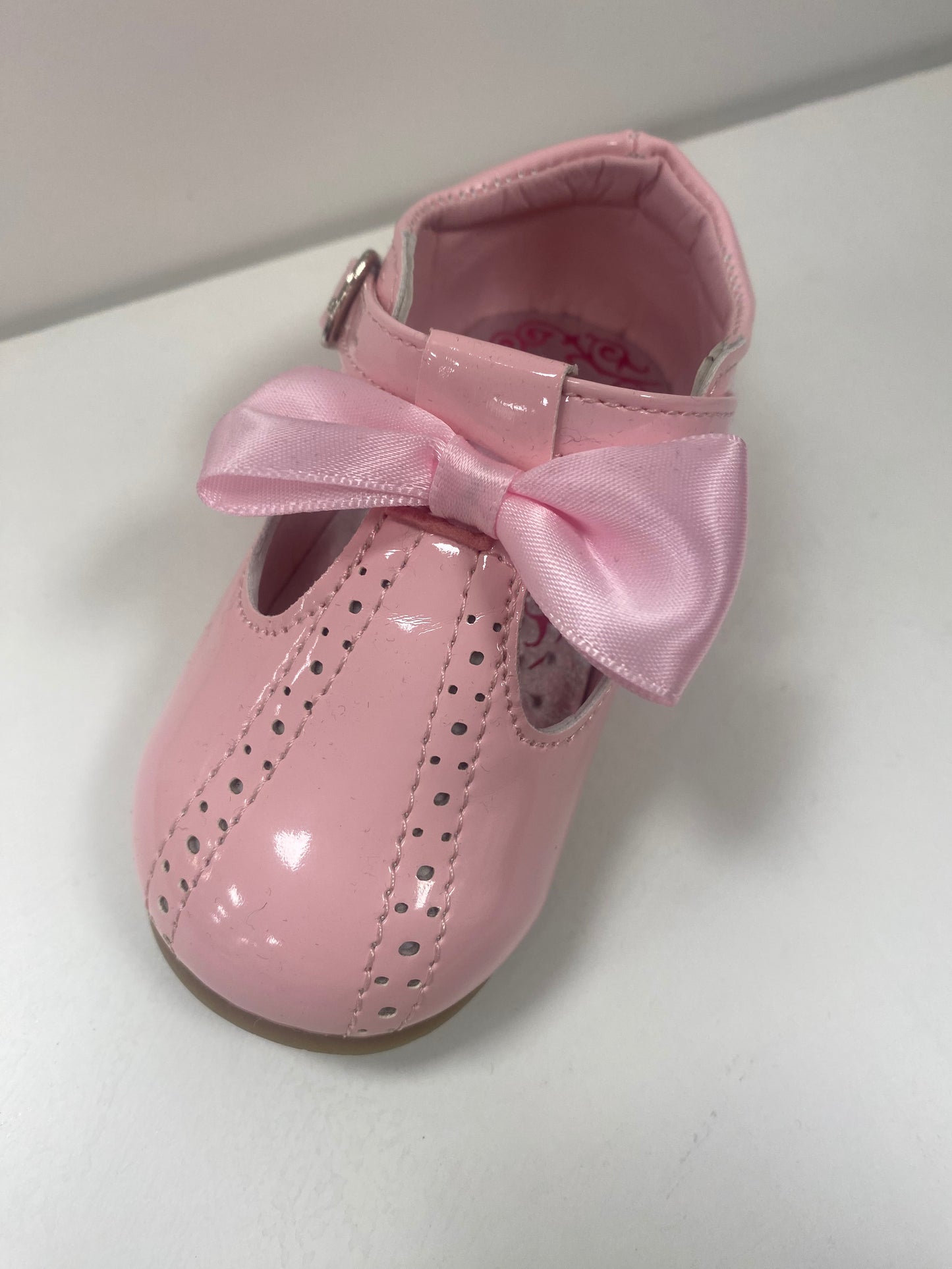 Girls Pink Bow Shoe W/ Buckle