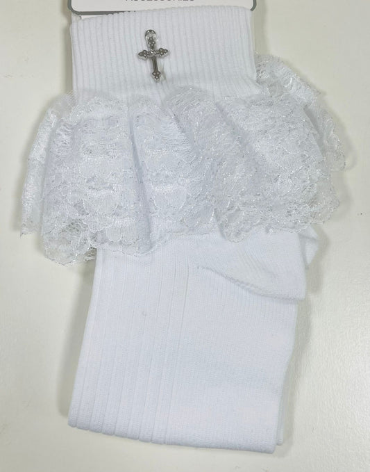Holy Communion White Cross Socks
