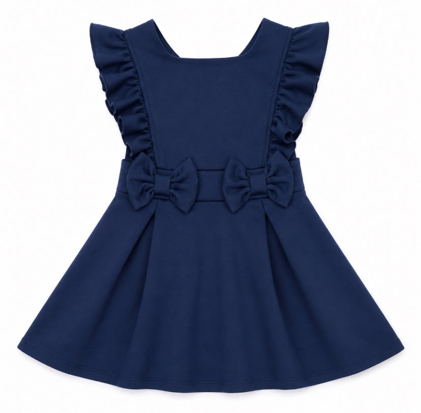 Girls School Uniform Ruffled Bow Pinafore 3/4-11/12 JK