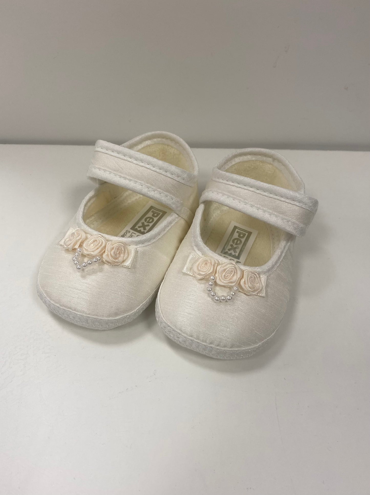Girls Ivory Rose & Diamonte Shoe