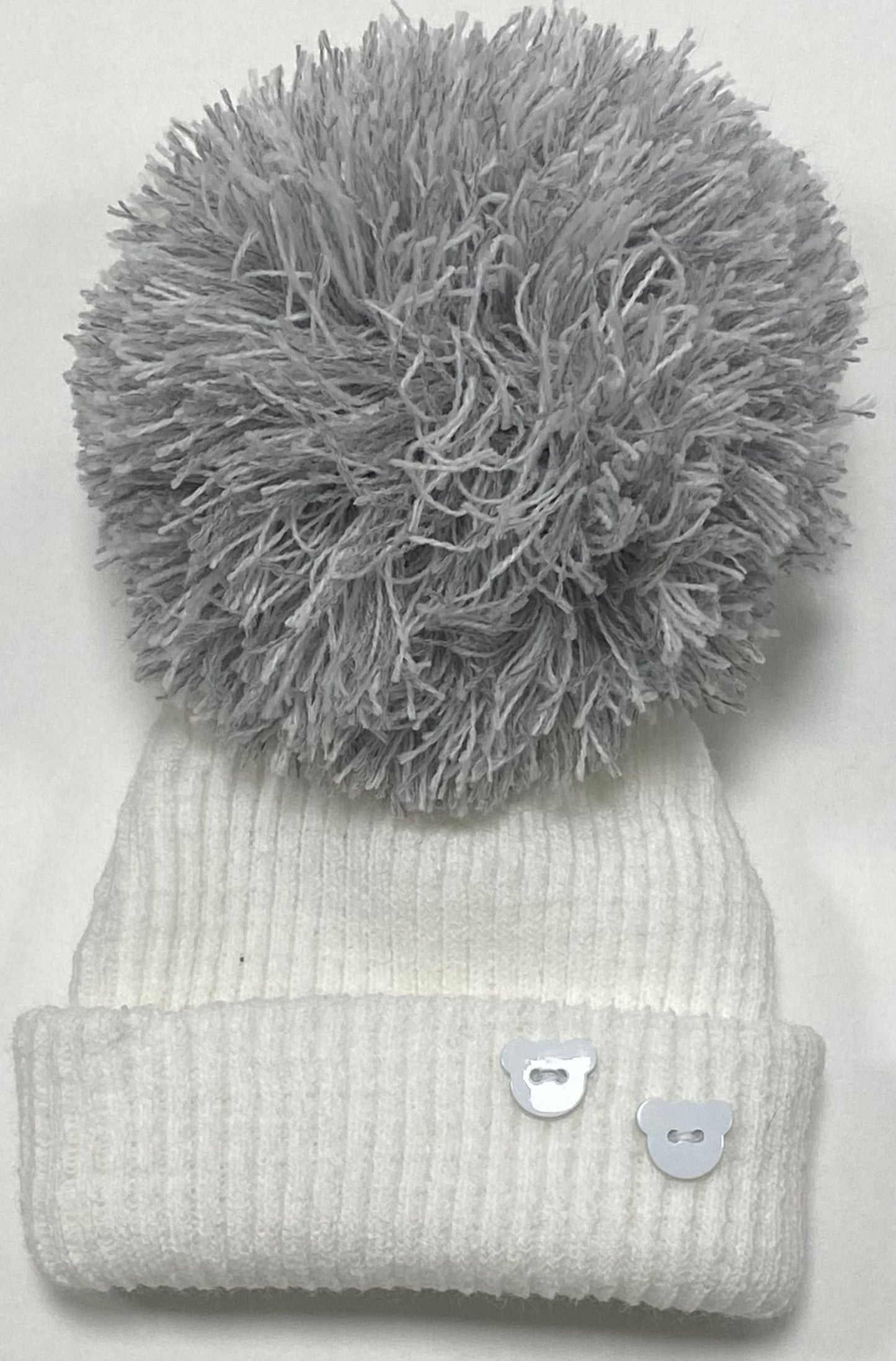 Teddy Button Pom Hat