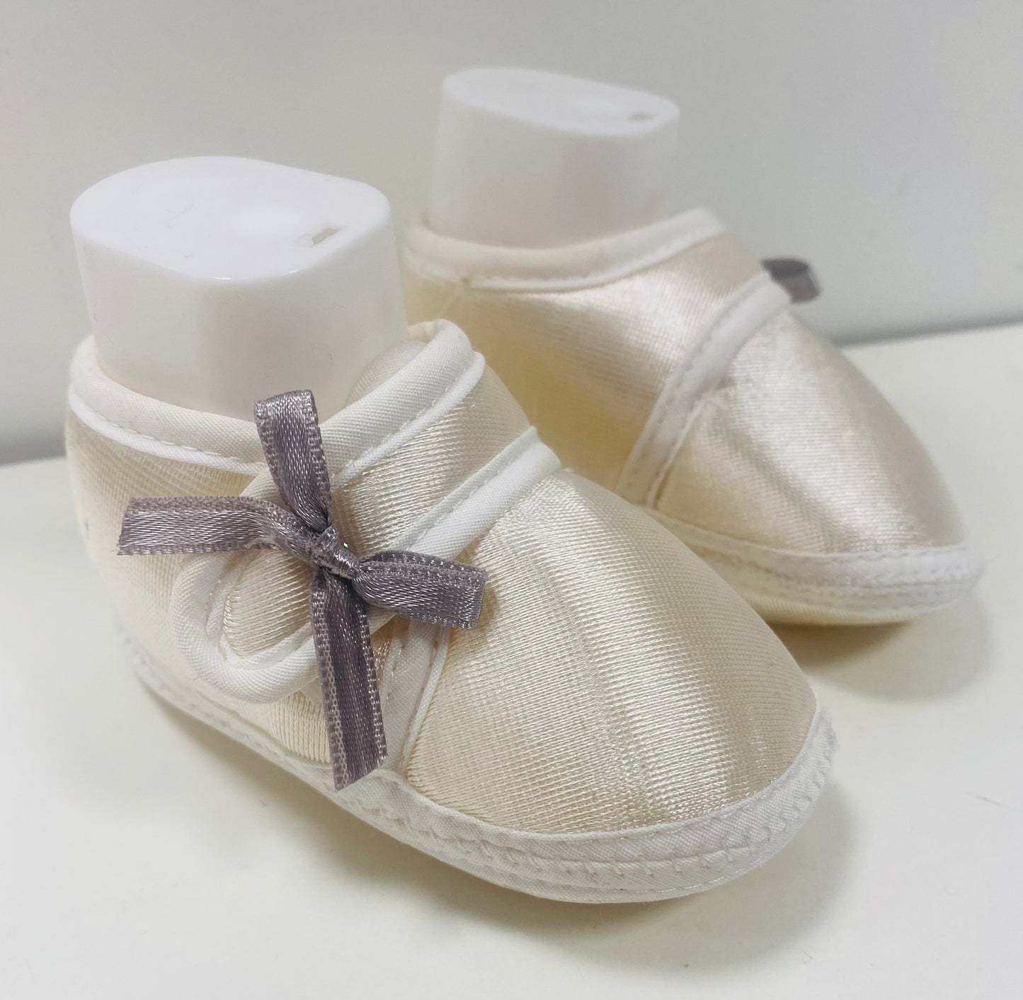 Ivory Grey / Blue Botties W/ Bow