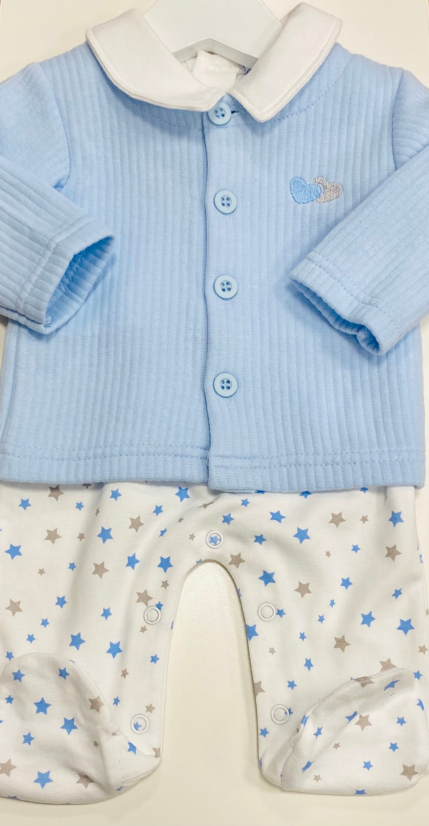 Boys Star Sleepsuit & Cardigan Blue