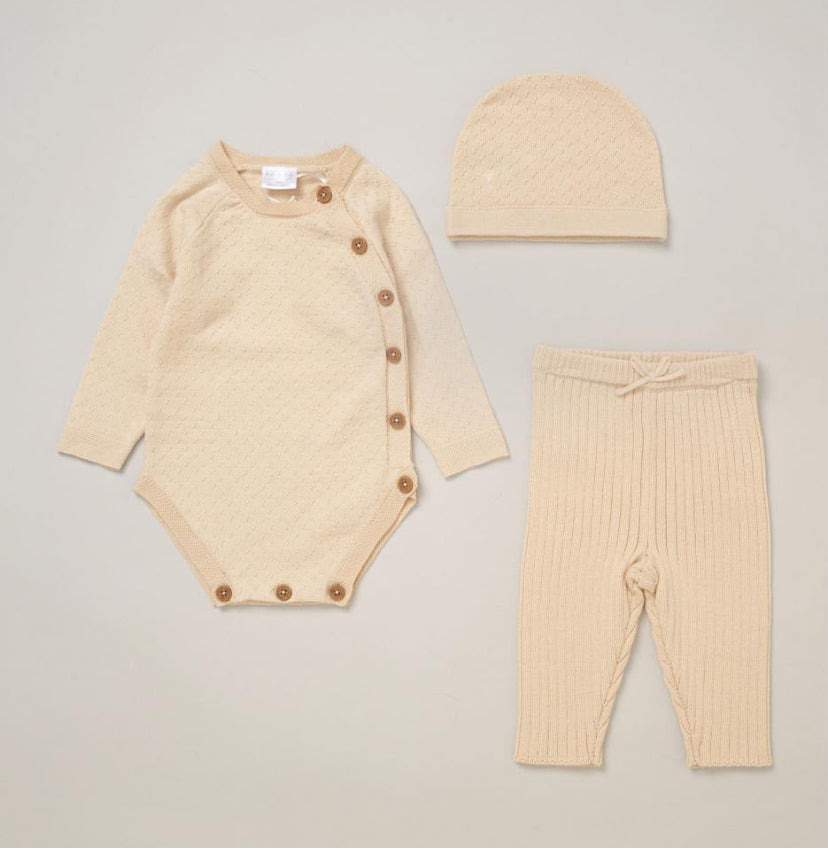 Unisex Beige Knit set