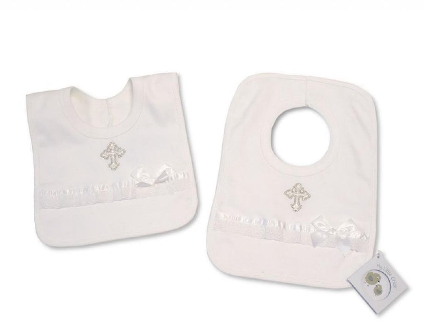 Baby Christening Cross Bib One Size