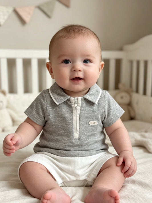 Boys clothing grey/white Romper
