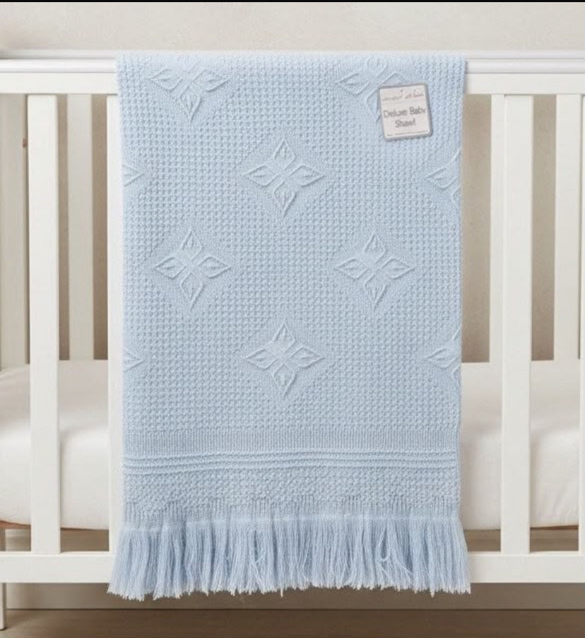 Baby Star Shawl Blue/White/Pink One Size