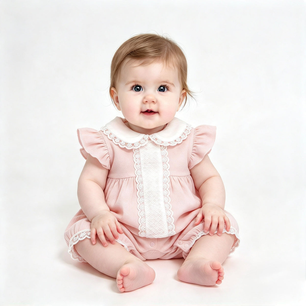 Clothing girls Ruffled Collar Pink Two Piece 6/9-18/24 months