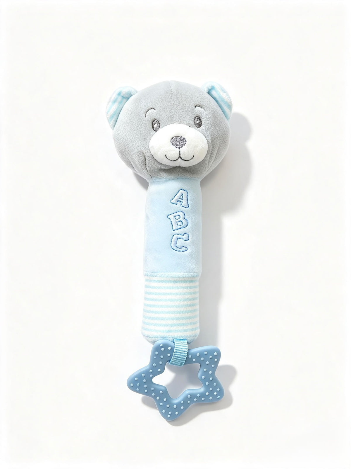 Blue Squeaky Bear Toy Teether 0+