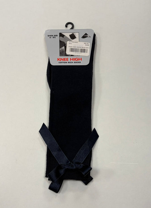 Knee High Bow Socks Navy NV12342045Z