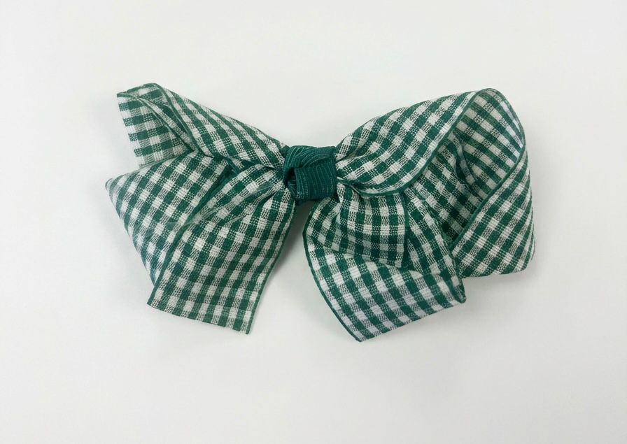 Gingham bow clip