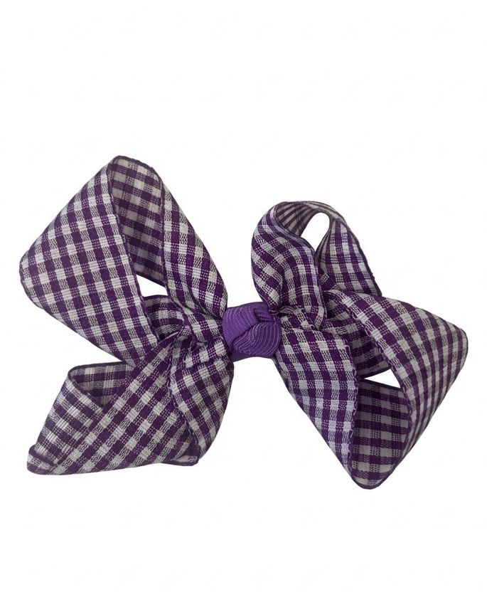Gingham bow clip