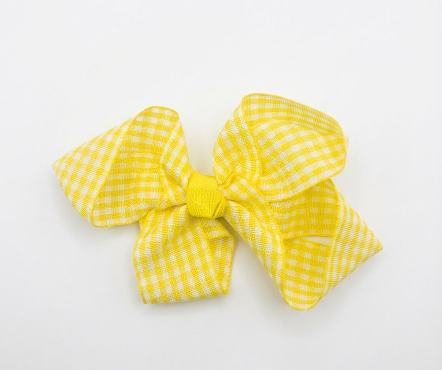 Gingham bow clip