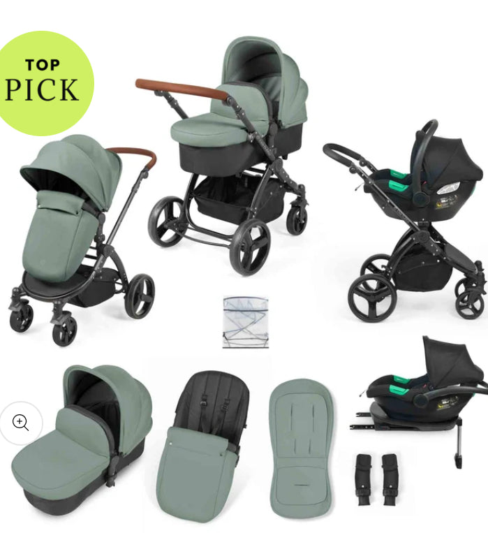 Ickle Bubba-STOMP URBAN 10 PIECE TRAVEL SYSTEM WITH I-SIZE CIRRUS CAR SEAT & ISOFIX BASE