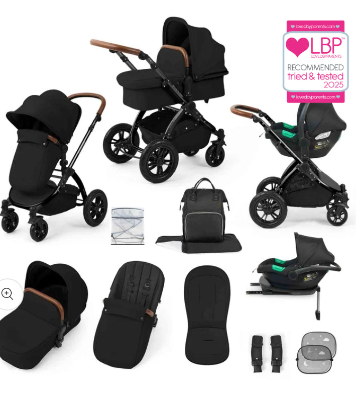 Ickle Bubba-STOMP LUXE 12 PIECE TRAVEL SYSTEM WITH I-SIZE CIRRUS CAR SEAT & ISOFIX BASE