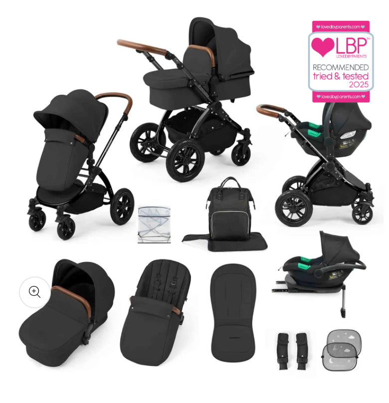 Ickle Bubba-STOMP LUXE 12 PIECE TRAVEL SYSTEM WITH I-SIZE CIRRUS CAR SEAT & ISOFIX BASE
