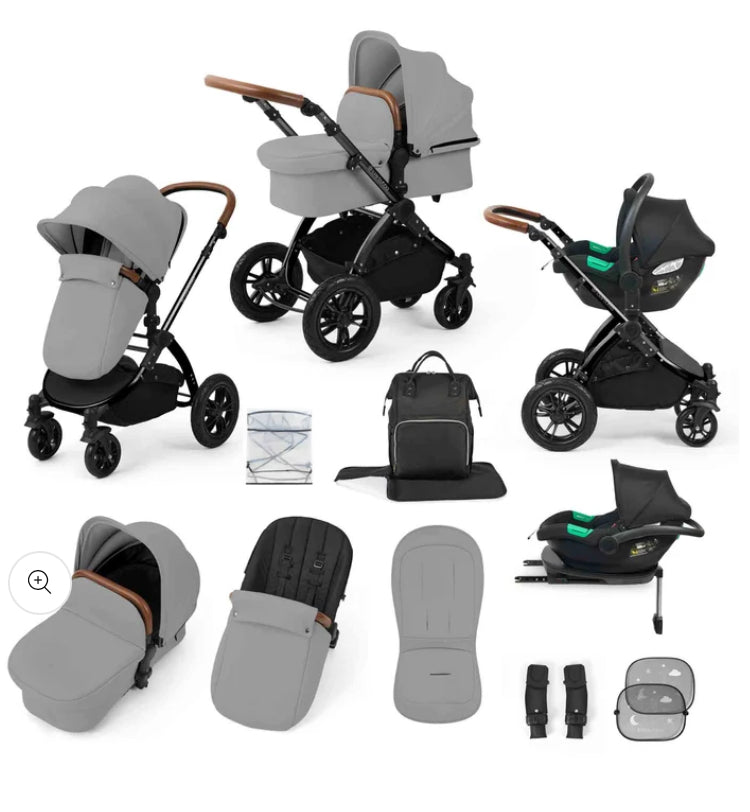 Ickle Bubba-STOMP LUXE 12 PIECE TRAVEL SYSTEM WITH I-SIZE CIRRUS CAR SEAT & ISOFIX BASE
