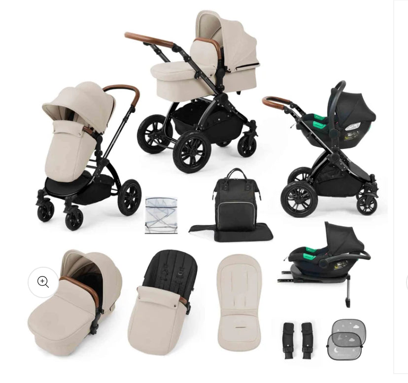 Ickle Bubba-STOMP LUXE 12 PIECE TRAVEL SYSTEM WITH I-SIZE CIRRUS CAR SEAT & ISOFIX BASE