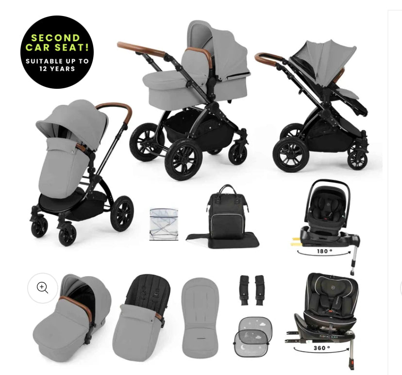 Ickle Bubba-STOMP LUXE 13 PIECE TRAVEL BUNDLE WITH NIMBUS I-SIZE 180 SPIN AND RADIAL I-SIZE PLUS 360 SPIN CAR SEATS & ISOFIX BASE