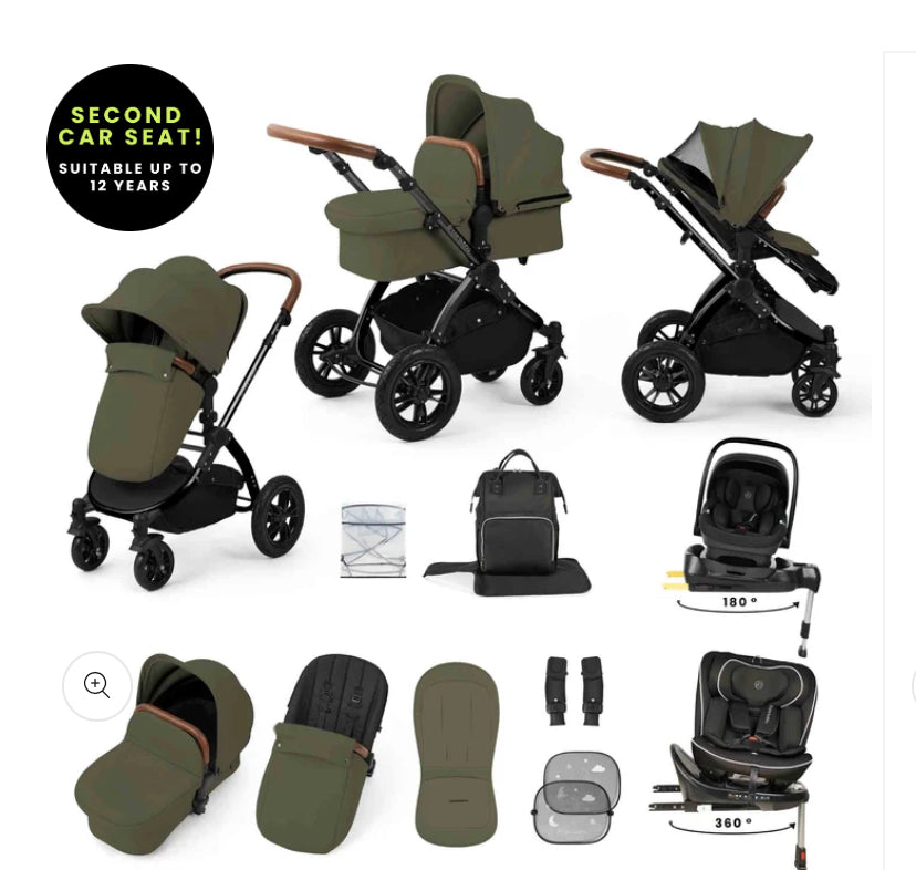 Ickle Bubba-STOMP LUXE 13 PIECE TRAVEL BUNDLE WITH NIMBUS I-SIZE 180 SPIN AND RADIAL I-SIZE PLUS 360 SPIN CAR SEATS & ISOFIX BASE